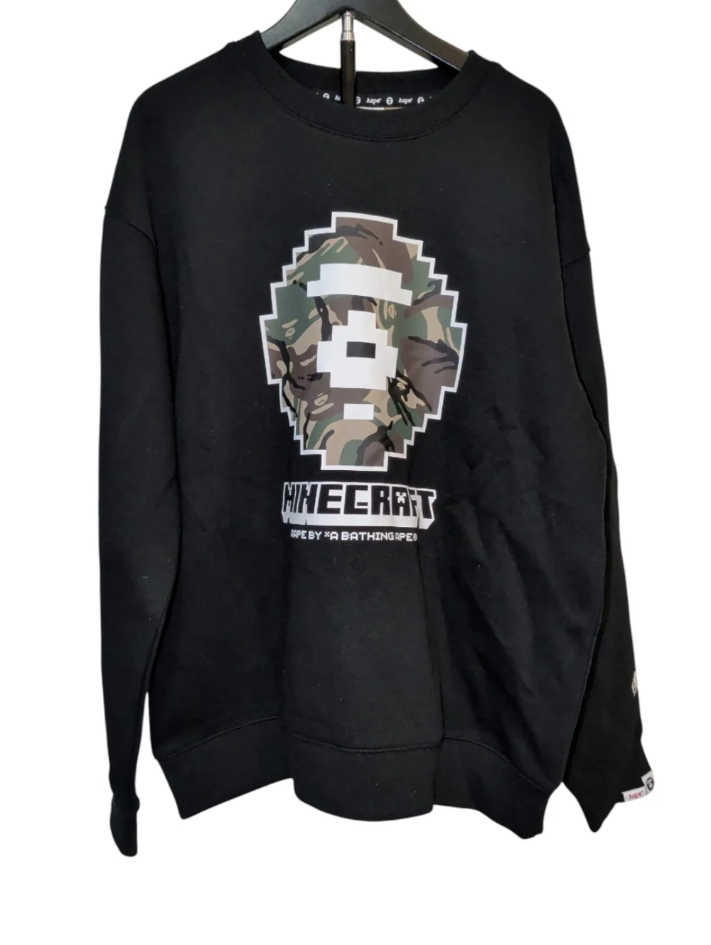 New AAPE X Minecraft Camo Black Sweatshirt - Picture 3 of 12